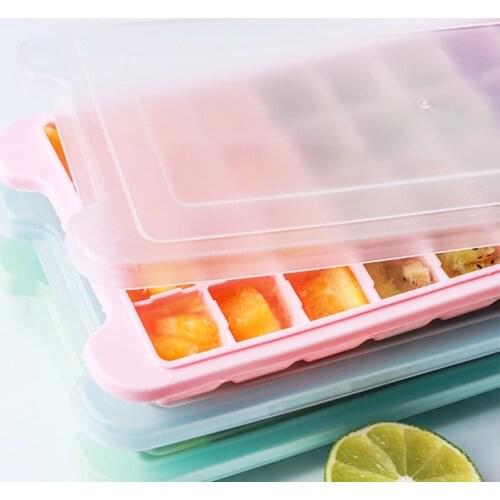 New Ice Cube Mold Silicone Ice Grid Mold with Cover Ice Block Auxiliary Household Ice Grid Ice Box Silicone Mold Ice Cube Tray