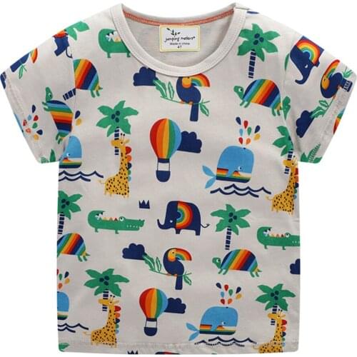 New Arrival Summer Animals Print Baby T shirts Fashion Cotton Boys Girls Tops