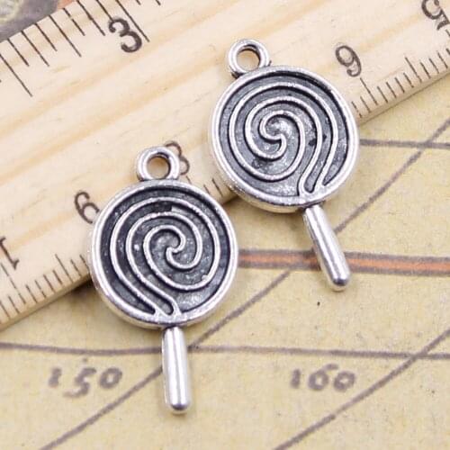 10pcs Charms Lollipop Sugar 27x14mm Tibetan Silver Color Pendants Antique Jewelry Making DIY Handmade Craft Pendant