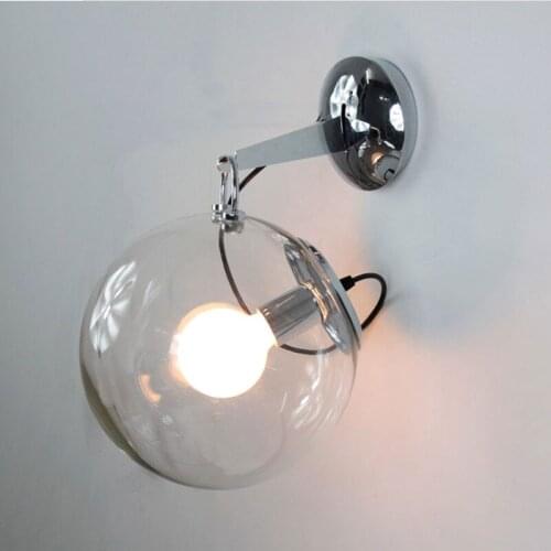 Hallway 1 pcs transparent glass ball wall lamp retro industrial lighting bedroom vintage wall lights novelty light Cafe Bar lamp