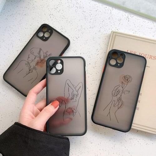 Funny Abstract Women Body Line Phone Case For iPhone 6s 7 8 Plus 12 11 Pro Max SE 2020 XR XS Max X Black Hard Shockproof Cover