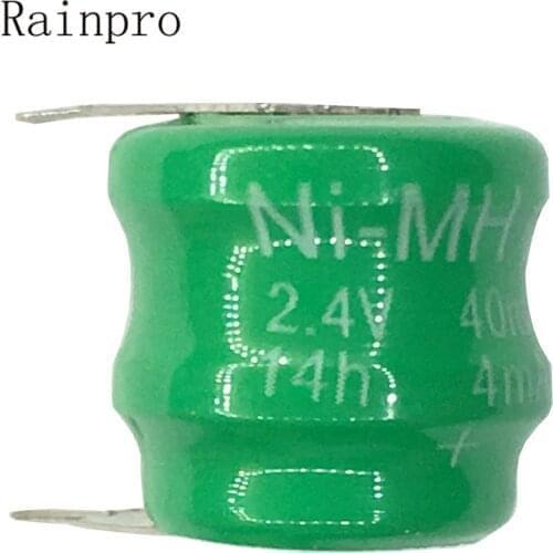 Rainpro 2PCS/LOT 2.4V 40MAH NI-MH With Pins NEW Rechargeable Button