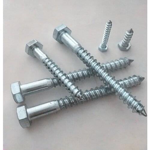 M8 Wood Drill Screw DIN571 External Hex Head Bolts Self-tapping Wood Screws 25-150mm Length