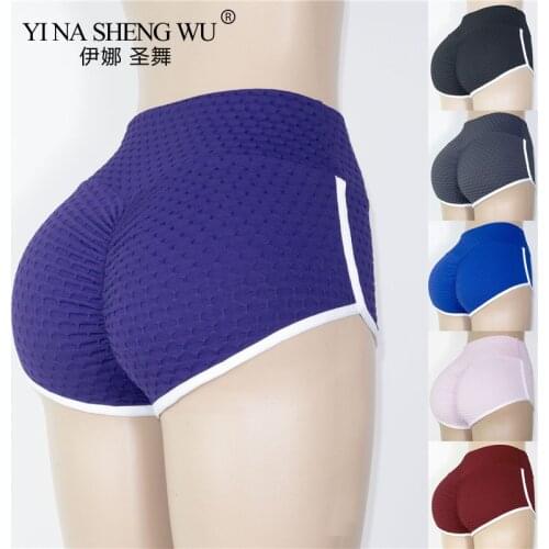 Yoga Shorts Women Mesh Patchwork Running Short Scrunch Butt Fitness High Waist Sport Push Up Workout Leggings Mujer Sportswear