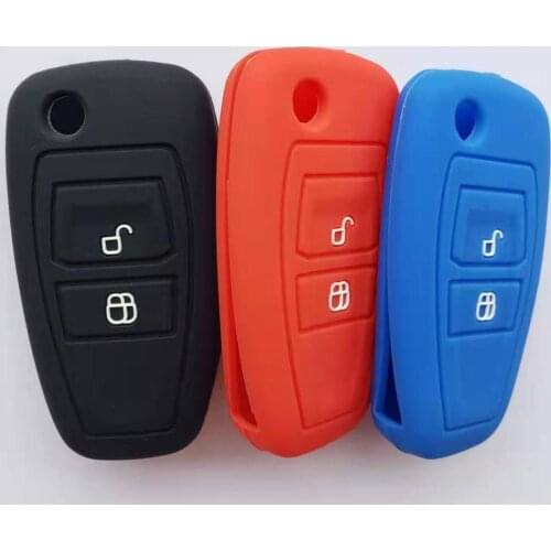 Flip Folded Silicone Remote Key Holder Case For Ford Mondeo MK3 Focus Kuga Fiesta Escape Ecosport 2 3 Button Car Remote