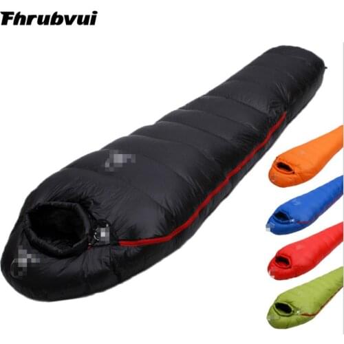 Warm White Goose down filled Adult Mummy style Sleeping bag Fit for Winter Thermal 4 kinds of thickness Camping Travel