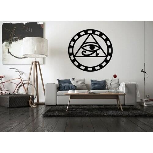 High Quality Wall Decal God Ra Eye Vinyl Wall Stickers For Livingroom Sun Rays Eye Pattern Home Decor Yoga Studio Sticker SY52