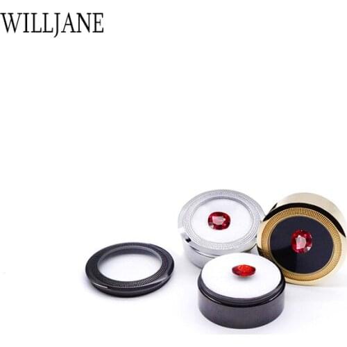 Upscale Gemstone Collection Box Metal Round Jars Loosing Diamond Container Jewelry Beads Gem Stone Display Holder Organizer Case