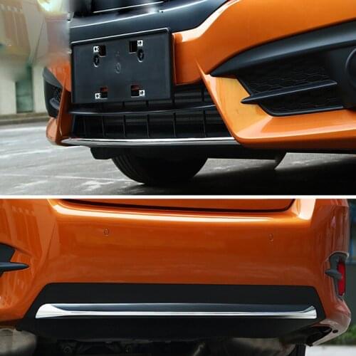 Car cover protection Bumper ABS chrome trim rear back tail bottom hoods panel For Honda Civic 10th Sedan 2016 2017 2018