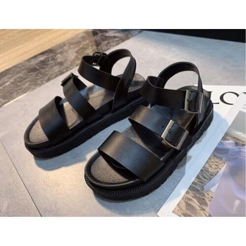 Summer Shoes Woman Flat Platform Sandals Women Soft Leather Casual Open Toe Gladiator Wedges Women Shoes Beach Droshipping 2021