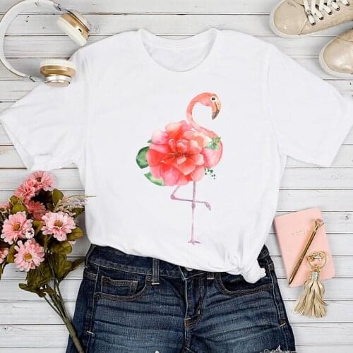 T-shirts Women Animal Trend Lady Graphic Female Print Clothes Tee T-Shirt Cute Floral 90s Style Fashion Short Sleeve Tshirt Top