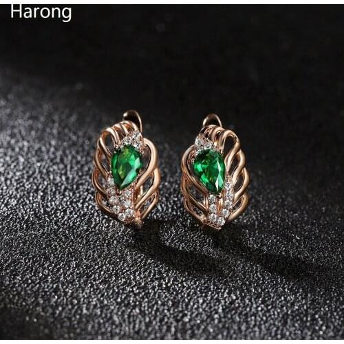 5/Color Female Natural Zircon Stud Earrings Colorful Flower Shape Geometric Luxury Earring For Woman Jewelry Accessories