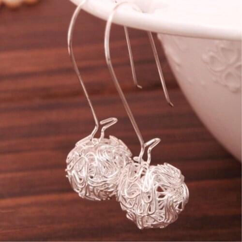 New Fashion Silver Color Personality Hollow Ball Spherical Drop Earrings for Women Jewelry Boucles d'oreilles Pendientes Gift