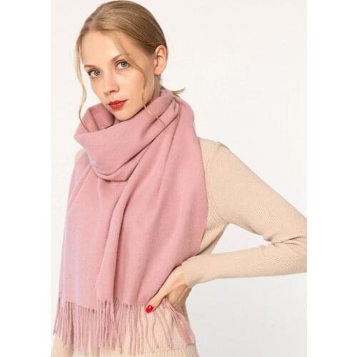 Women Winter Cashmere Scarf 2020 Brand Cashmere Wraps for Ladies Solid Pashimina Echarpe Vintage Warm Scarf Wool Foulard Femme