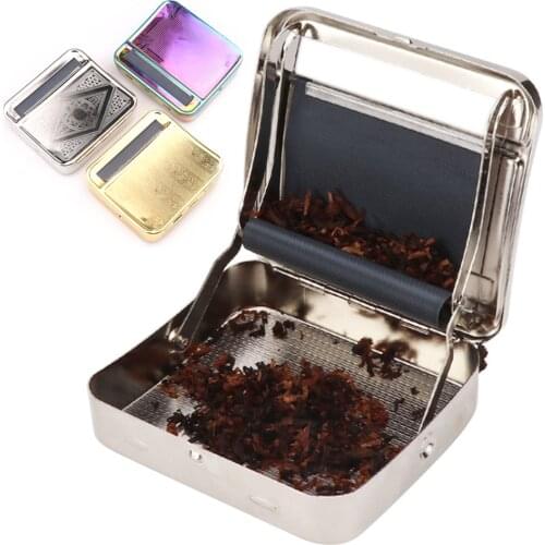 1Pcs 70mm Tobacco Rolling Box Machine Metal Smoking Roller Automatic Paper Cigarette Accessories Drop Shipping Pipas Fumar Hierb