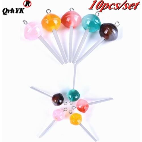10Pcs Mini Doughnut Carrot Lollipop Charms Pendants For DIY Decoration Bracelets Necklace Earring Key Chain Jewelry Making