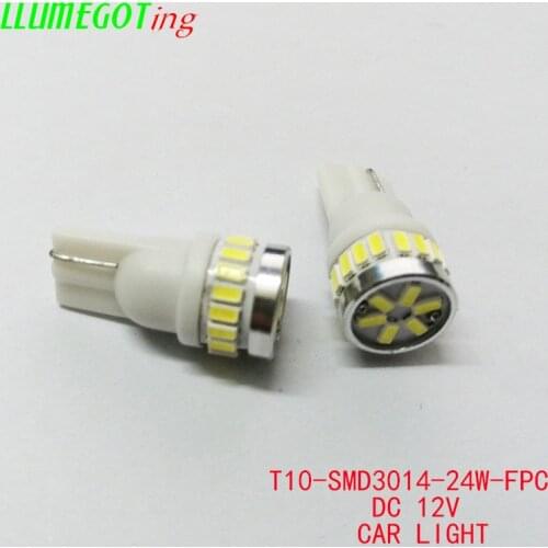 10pcs T10 W5W 194 168 White 24x 3014SMD Chips 12V Car LED Interior Dome Side Marker Lights Lamp for BMW for Volkswagen for BMW