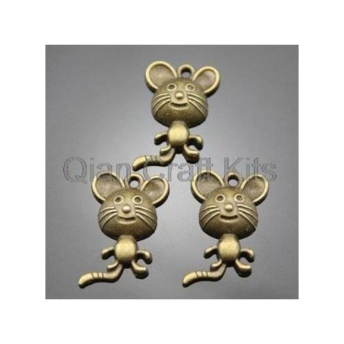 200pcs kawaii mouse lovely animal antique bronze 20*14mm zinc alloy Charm DIY Supplies for jewelry accessories AY0461