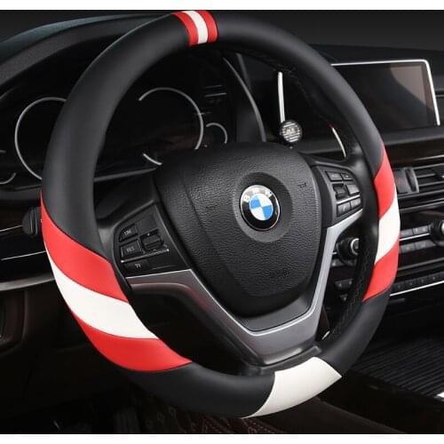 38cm PU Leather Car Steering Wheel Cover for BMW X1 X2 X3 X4 E84 F84 F39 E83 F25 G01 F97 F26 G02 F98 Auto Accessories