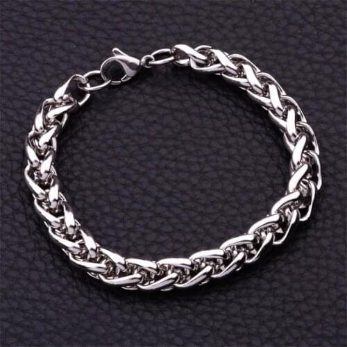 Wholesale Price 316L Stainless Steel Chain Bracelet Fashion Men and Women Link Bracelet Best Gift Width 4/5 / 6MM Length 20CM