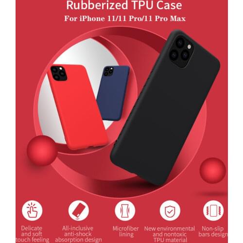 NILLKIN Cover For iPhone 11 Pro Max Case Rubber Wrapped TPU Phone Protective Case Back Cover For iPhone 11 Pro For iPhone11 Case