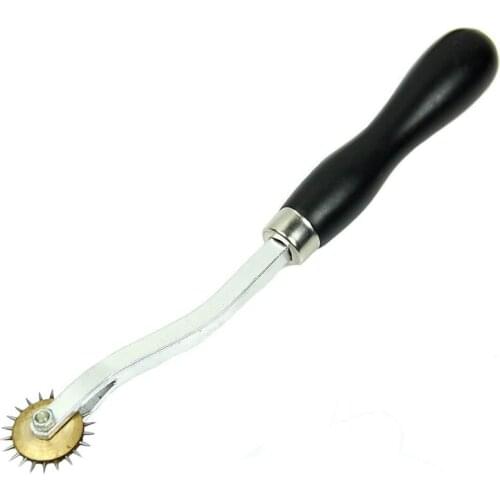 Black Handle DIY Tool Pricking Wheel Leather Sewing Needle Spacing Paper Craft Tool Roulette 4Mm