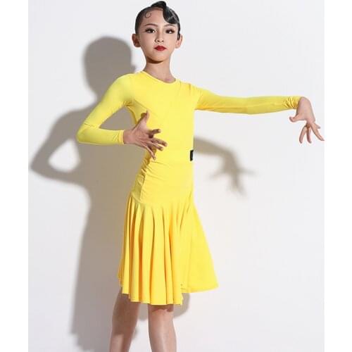 Childrens Latin Dance Competition Suit Professional Rumba Tango Samba Cha Cha Dance Practice Dress Ballroom Dancewear DWY5722