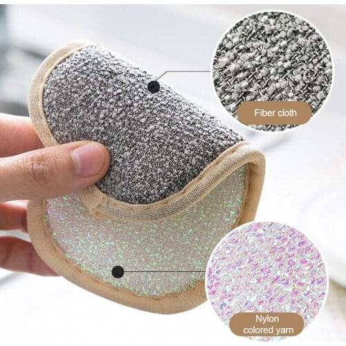 2 In 1 Double Sided Dish Cloth Decontamination Cleaning Brush Household Kitchen Does Not Hurt The Pot Washing Artifact Hot Sale