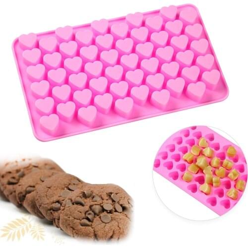 55 Holes Silicone Mould Chocolate Candy Jelly Fondant Tray Love Heart-shaped Mold Nonstick Baking Molds Cake Decoration