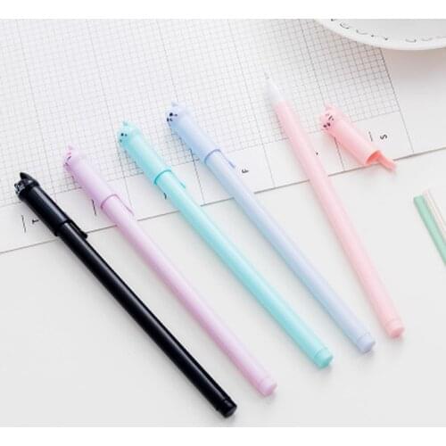 1pcs Cat Gel Pen0.5mm Cute Tail Tail Pens Novelty Stationery Kawaii Pen Student Cute Signing Pens Kawaii School Supplies