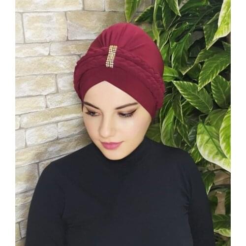Instant Turban Scarf Head Wrap Braided Headwear Cap For Wome