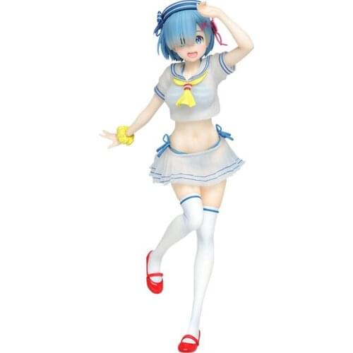 Re:life In A Different World From Zero Rem Sailor Suit 23Cm Cute Sweet Cartoon Model Anime Figurines Desktop Ornament Collection