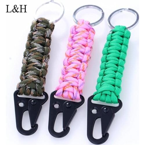 L&H 14.5cm Nylon Outdoor Mountaineering Emergency Self-Help Rope Bracelet For Women Men Unisex Camping Hiking Survival Jewelry