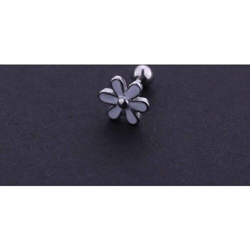 Cute earrings white flower ear stud fashion woman girl ear piercing jewelry 1 pair