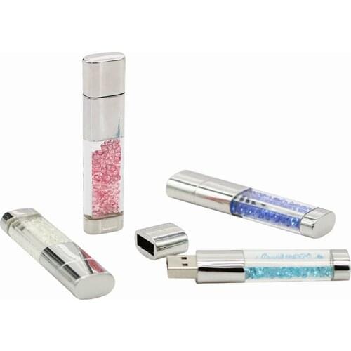Fashion Crystal USB 2.0 Flash Pen Drive Custom Gift USB Flash Drive Diamond Cle USB Key Flash Memory Stick 64G 32GB 16GB 8GB 4GB