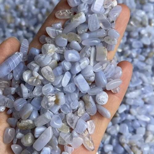 100g Natural Blue Chalcedony Gravel BluePatternAgateBare Stone Large Particles Light Blue Gem Energy Enhancement Healing Crystal