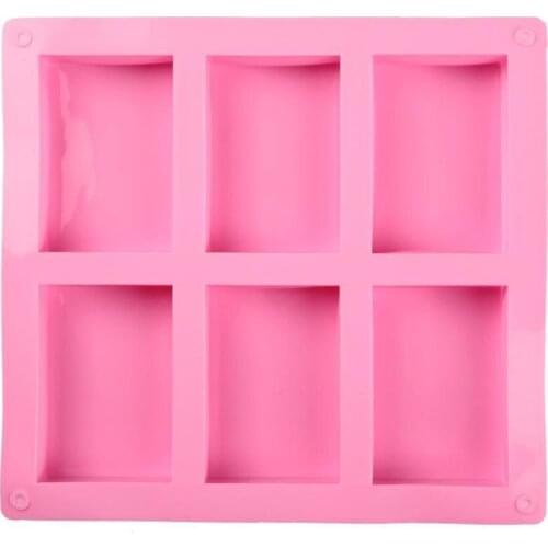 New Silicone Pudding Candy Mold 6 Cavity Square Silicone Soap Craft Mould Decorating Soap Handmade Supplies Candle Mold A9W0