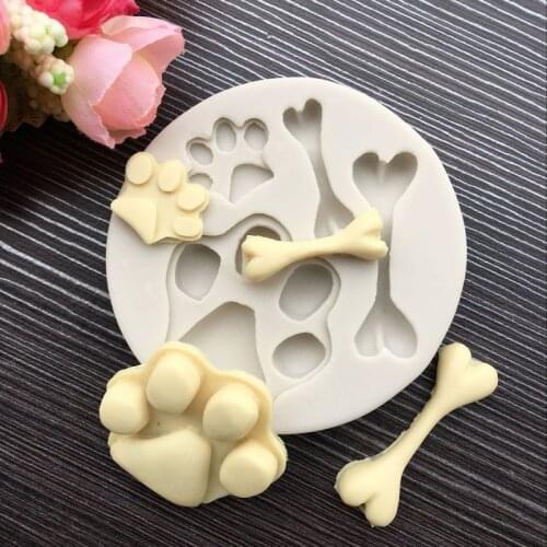 New Pet Dog Cats Paw and Paw Print Silicone Mould Chocolate fondant cake decoration DIY decorative mold