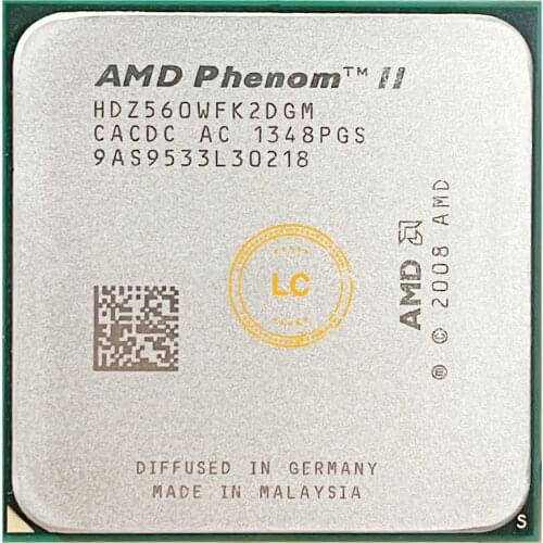 AMD Phenom II X2 560 CPU 3.3GHz 6MB L3 Cache Socket AM3 PGA938 Desktop CPU HDZ560WFK2DGM