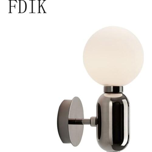Nordic Degin Glass Wall Light Retro Led Lamp for Bedroom Corridor Aisle Bathroom Vintage Loft Decor Sconces Loft Lamps Luminaire