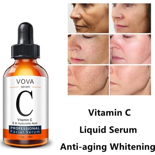 Vitamin C Serum Anti-aging Whitening VC Essences Oil Topical Facial Serum With Hyaluronic Acid Vitamin C Skin Care Cosmetic 30ml