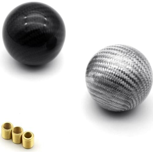 Universal Carbon Fiber Car Gear Shift Knob Shifter Lever Round Ball Shape
