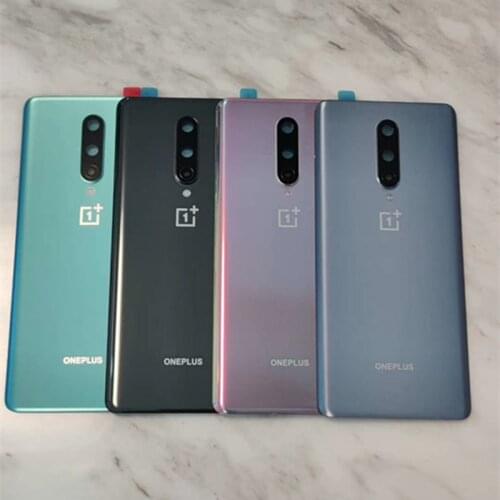 Oneplus8 Rear Housing For Oneplus 8 6.55" One Plus Glass Back Cover Repair Replace Battery Door Case + Logo Camera Lens Glue