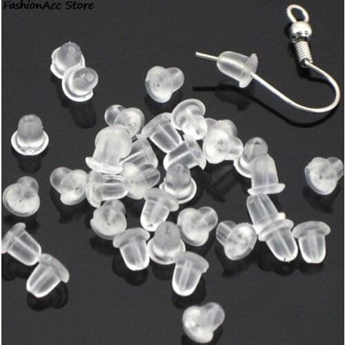 50/100PCS/Bag Silicone Rubber Earring Clasp Styles Ear Nut Earrings Jewelry Accessories Plugging Earring Back Earstud Findings