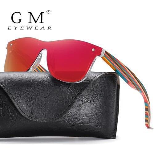 GM Color Wooden Sunglasses Women Polarized Fashion Sun Glasses Original Wood Oculos de sol masculino S5029C