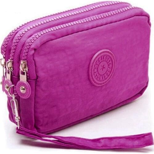 3 Zippers Lady Purses Women Wallets Brand Clutch Coin Purse Cards Keys Money Bags Canvas Short Woman Girls Wallet Handbags Burse