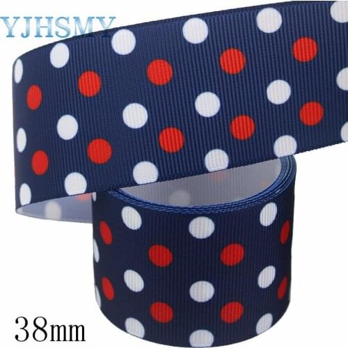 1-1/2'' 5yardsColored dots Grosgrain Ribbon DIY Handmade Bow Ribbon Decoration Gift Wrapping Ribbon L-20114-45
