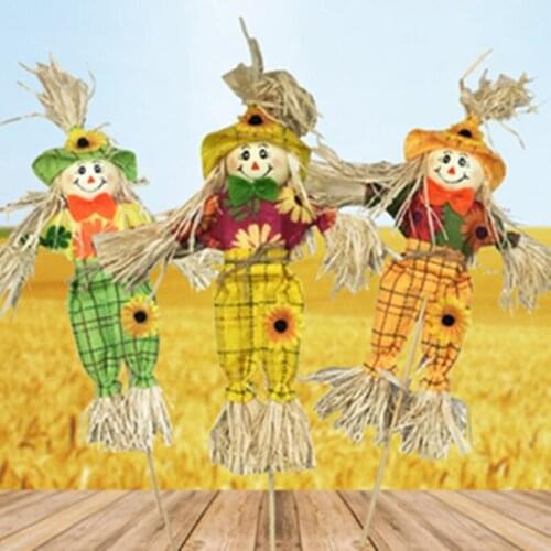 1PCS Small Autumn Fall Harvest 40CM Scarecrow Decoration For Garden Home Yard Thanksgiving Halloween Decoration Party Supplies