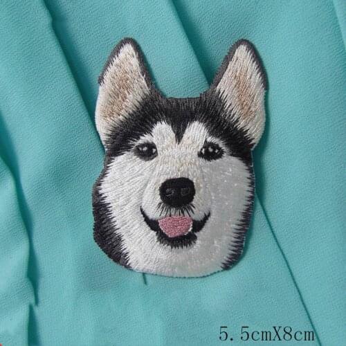 Ursmart 1PC Boutique Snow Dog Husky Patch Cloth Paste Animal Patch Russian Foreign Trade Embroidery Ironing Stickers DIY