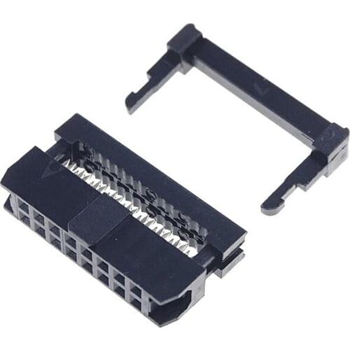 100 Pcs 0.079" 2.00mm 16 Pin dual Row IDC Connector 2 x8 P 16 position Rectangular Female Socket Receptacle Ribbon Cable